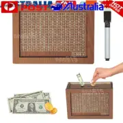 Wooden Savings Challenge Box Coin Saver Money Saving Box with Counter Cash✲Vault