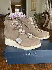 COLE HAAN ZeroGrand Size 7 B City Laceup Wedge Bootie New FREE SHIP