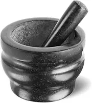 Cole & Mason Mortar and Pestle Herb Grinder | Use to make Guacamole, Hummus, Salsa, or Preparing Dry Rubs and Marinades| Use on Dry and Wet Mixes | Timeless Tradition | 14cm Bow | Black Granite