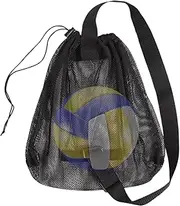 Huvqianu Volleyball Bag - Balls Storage Bags | Shoulder Strap Drawstring Mesh Organizer Sling Pouch for Men Women Athletic Gym Workout Beach Pool Travel Activities