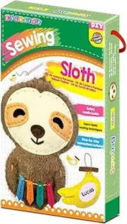 C.S. Kids Magic World DIY Personalised Sewing Kit - SA18 My Sloth |Frist Sewing Arts & Crafts Gifts | Educational Sewing Kit for Kids (Safety Needle & Instruction Included)