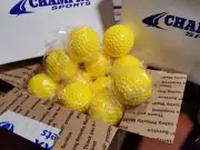 2 Dozen (24) Champro 9" (in) Gold Dimple Molded Batting Cage/Practice Baseballs