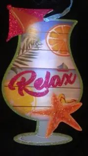 Beautiful Glitter Shimmering Island Time Fun In The Sun Relax Wall Decor