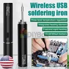 Portable 400mah Cordless Soldering Iron Temperature Adjustable USB Rechargeables