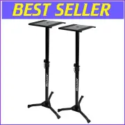 Stylish JamStands Adjustable Monitor Stands - Black Alloy Steel Pair for Studios