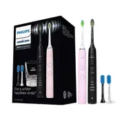 Philips Sonicare DiamondClean 9000 Black + Diamond Clean9000 Pink Electric Toothbrush - Bundle Pack