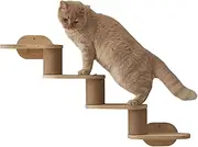Cat Shelves - Cat Climbing Shelves - Wooden Floating Climber Ladder Stairs Scratcher Playground Station for Indoor Windowsill Ceiling Bookshelf