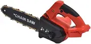 Cordless Chain Saw Rechargeable Li-ion Battery Household Handheld Electric Saw Mini Electric Chain Saws Cordless Handheld Portable Small Chainsaw for Wood Cutting (2*battery 1*charger)