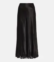 [Rixo] Rixo Lace-trimmed midi skirt AU 14 black