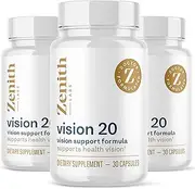 Zenith Labs Vision 20 Clinically Proven Lutein & Zeaxanthin - Zinc Citrate for Maximum Absorption - Support Eyesight at Near Distance, Far Distance, and Low Light, 3 Pack
