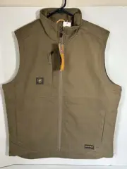 Ariat Men's Large Rebar Duracanvas Sherpa-Lined Vest Khaki