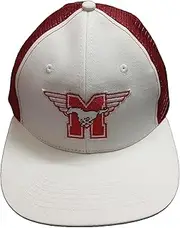 Hamilton Mustangs Hockey Snapback Cap, White and Red Mesh, Embroidered Logo, Black/White, One Size