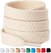 [Olukssck] 2 Paris 1/2'' Wide Flat Shoe Laces - Poly Cotton Fat Shoelaces Replacement Shoe Strings for Sneakers
