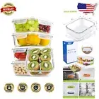 BPA-Free Large Glass Food Storage Containers - 5 Pack, 36oz for Meal Prep