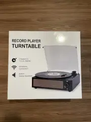 Record Player with Speaker Vintage Belt-Driven Turntable Support 3-Speed
