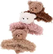 Generic 3pcs Plush Bear Gripper Hair Clip Bear Claw Clips Hairpin Hair Claw Clip Gummy Fuzzy Claw Clip Duck Bill Clips for Hair Goth Hair Nest Women Tangle Crimper Net Plastic Gripper Yarn