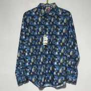 ROBERT GRAHAM Long Sleeve Button-Up Knowledge Wisdom Faith Unique Pattern Sz M