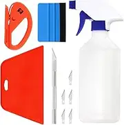 Swpeet 10Pcs Wallpaper Smoothing Tool Assorments Kit, Vinyl Wrap Cutting Tool, Squeegee Scraper, Craft Knife with Blades, 500ML Spray Bottle for Stick Wallpaper Car Wrap Vinyl Window Tint Glass Film