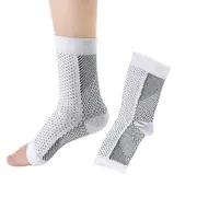 Soothe Socks Neuropathy Compression Ankle Arch Support Protection Pain Relief Socks White S M