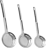 2/3 PCS Fine Mesh Strainer Stainless Steel Skimmer Spoon with Long Handle Colander Skimmer with Handle Metal Sieves Sifters Skimmer Spoons for Cooking for Kitchen (3 pcs)