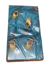 Pier 1 Imports Wild Berries Peacock Feathers 20 Napkins Blue Green NEW