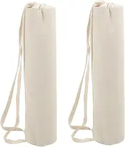 BESPORTBLE Yoga Mat Storage Bag 2 Pcs Canvas Tote Bags for Yoga Gear Drawstring Yoga Pouch Comfortable Straps for and Travel