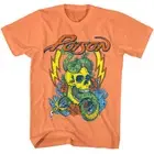 POISON 80s Retro T-Shirt Poison Snake Skull Tour Heavy Metal New Cantaloupe