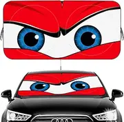 Car Windshield Sun Shade,Car Sun Shade Funny Car Eyes Sun Visor for Car Windshield, Wear-Resistant Black Tape, Foldable 59‘’x27.5‘’/63''x31.5''