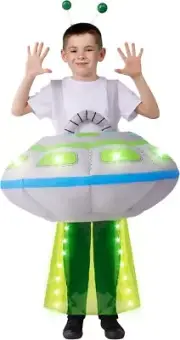Spooktacular Creations Kids Inflatable Costumes, Light-Up Spaceship Halloween In