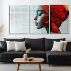 3pcs Striking Red & Blue Accents Perfect Wall Art Canvas Unframed/Framed
