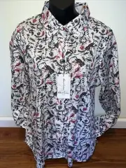 ROBERT GRAHAM PRISCILLA Womens White Embroidered Floral Shirt XL Button Up