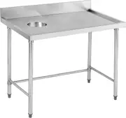Modular Systems High Quality Stainless Steel Bench With Splashback - Commercial Kitchen Benches (SWCB-7-1200R) - SWCB-7-1200R