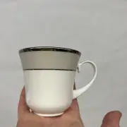 New Coffee Cup PICKARD China Hand Decorated Platinum Accented SOLSTICE White