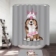 Cute Corgi Dog as A Unicorn Corgicorn Shower Curtain
