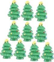 10pcs Model Trees Table Top Christmas Tree Mini Tree Ornaments Christmas Decorations Permanent Outdoor Lights Green Decorations Outdoor Decor Miniature Christmas Ornament Holiday