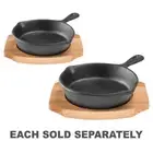 Pyrolux Pyrocast Skillet with Maple Tray Heavy Duty Cast Iron Ergonomic Handles