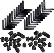 20pcs Home Corner Connection Structural Connector Aluminum Extrusion Corner Bracket Furniture Accessories L-Shape Connector T Slot Black
