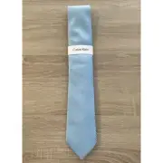 Calvin Klein Men's Texture Track Solid Tie 3" Neon Aqua One Size NEW