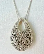 Brighton Mumtaz Teardrop Crystal Silvertone Necklace New