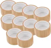 Sets Small Bottles Lids Only Bamboo Roller Caps for Essential Oil Bottles Replacement Glass Caps Pcs