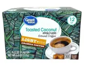 Great Value Toasted Coconut Light Roast Coffee K Cups 3.9 oz