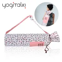 在飛比找Yahoo奇摩購物中心優惠-yogiTalki MIT 粉紅豹紋 日本棉布 瑜珈墊收納桶