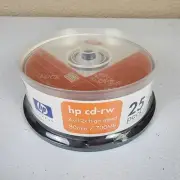 NEW! HP invent CD-RW 12X Blanks Media Discs 80 Min 700 MB Orange Silver 25 Pack