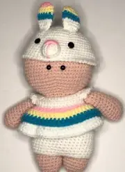 Amigurumi Handmade Crochet Bunny Rabbit Doll Baby Crochet Stuffed Soft Toy Doll