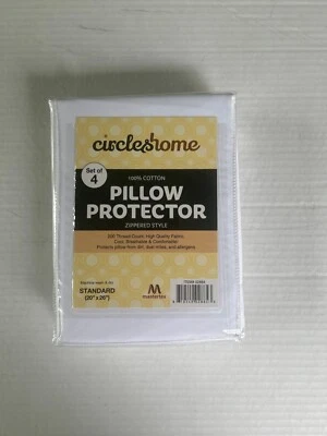 100% Cotton Premium Pillow Protector Encasement - 20 x 26 inches (Pack of 4, ...
