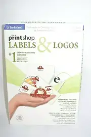 Broderbund The PrintShop Labels & Logos New-GENUINE- Sealed.
