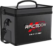 RACEPOW Lipo Battery Safe Bag Fireproof Explosion-Proof Radiation Protection Bag for Storage Transportation & Charging Battery Double Fireproof Zipper Lipo Battery Guard (Black)