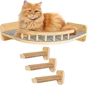 UNTITLDW Wall-Mounted Cat Furniture - Multi-Level Climbing Shelf With Steps, Floating Perch, Wall Platform for Playing & Lounging, Space-Saving Design