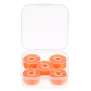 Prewound Sewing Bobbin Thread Set of 5pcs with Storage Plastic Case, Dark Orange