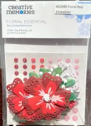Creative Memories Floral Essentials Red Embellishments. NiP